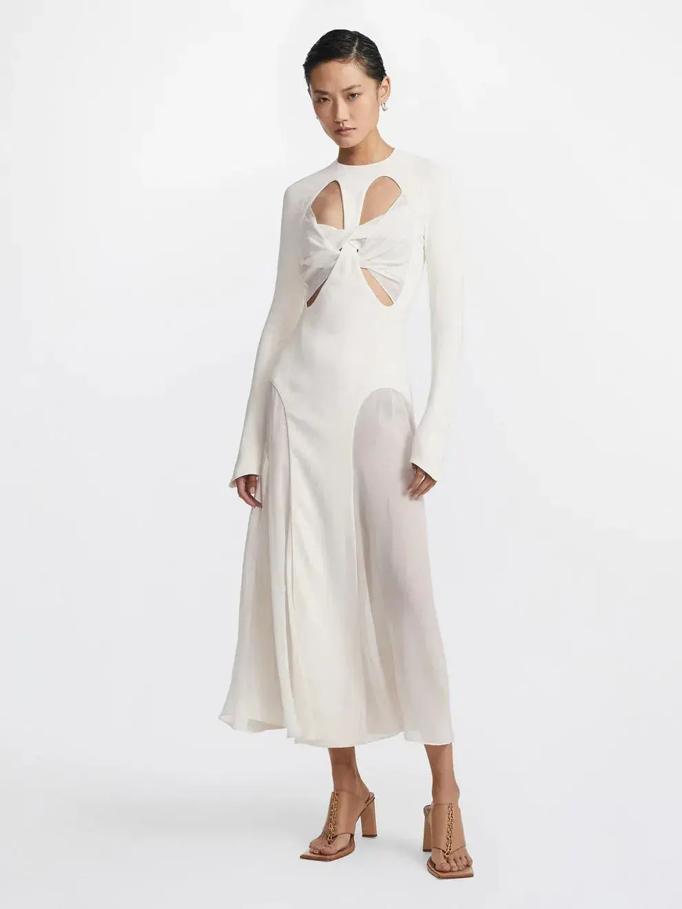 Dion Lee Split Godet Dress Ivory Size AU 8 - Image 1