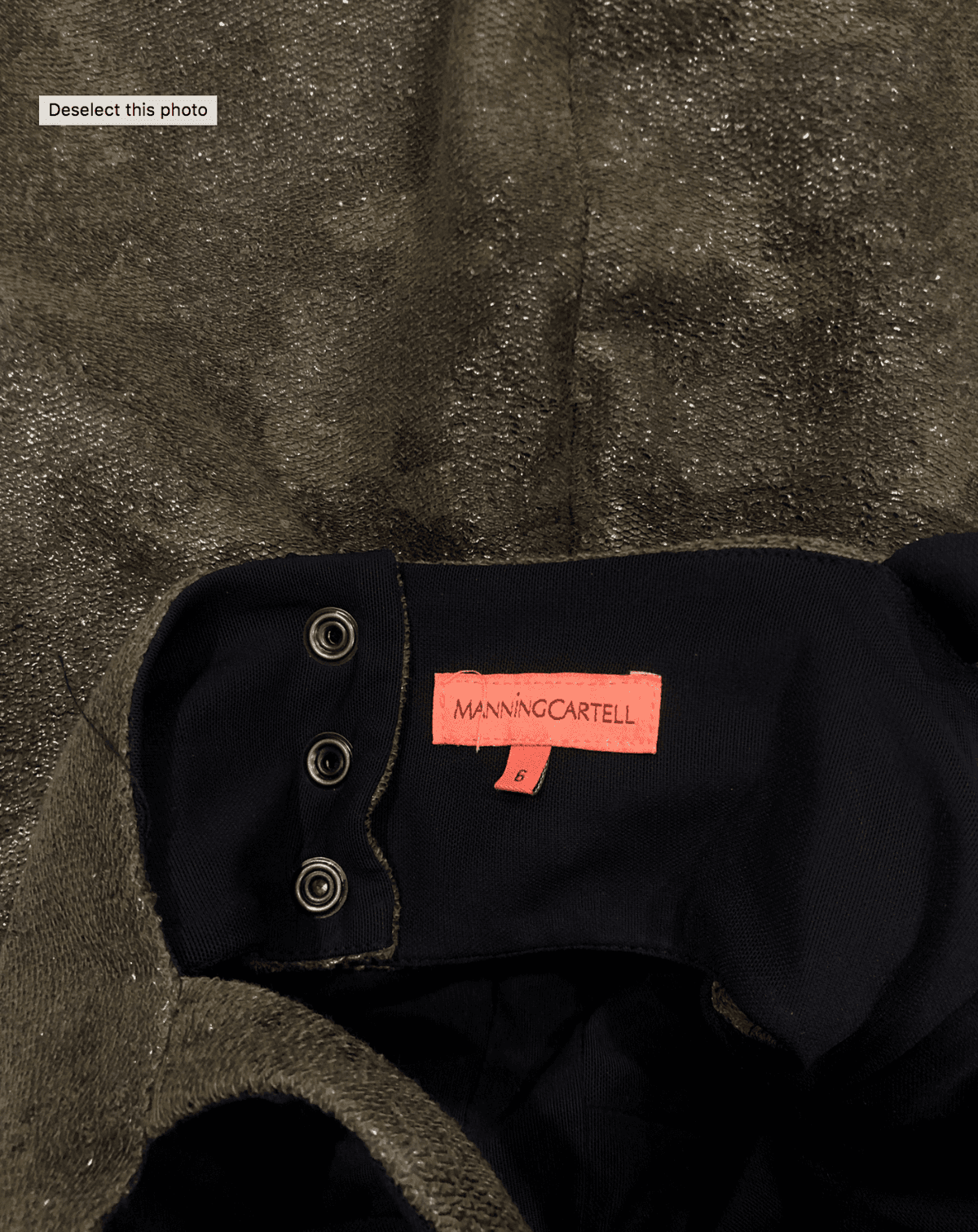 Manning Cartell Camouflage Green Midi SAMPLE PIECE Sz 6 - Image 4