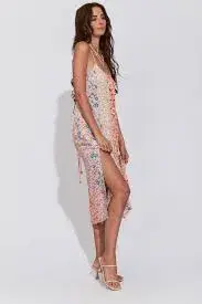Arnhem Clothing Aurora Strappy Midi Dress Floral Multi Size 10 for rent on The Volte - main image