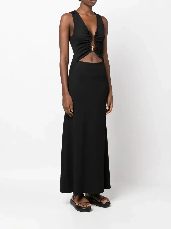 Christopher Esber Polar Orbit Cut-out Maxi Dress Black Size AU 14 for rent on The Volte - main image