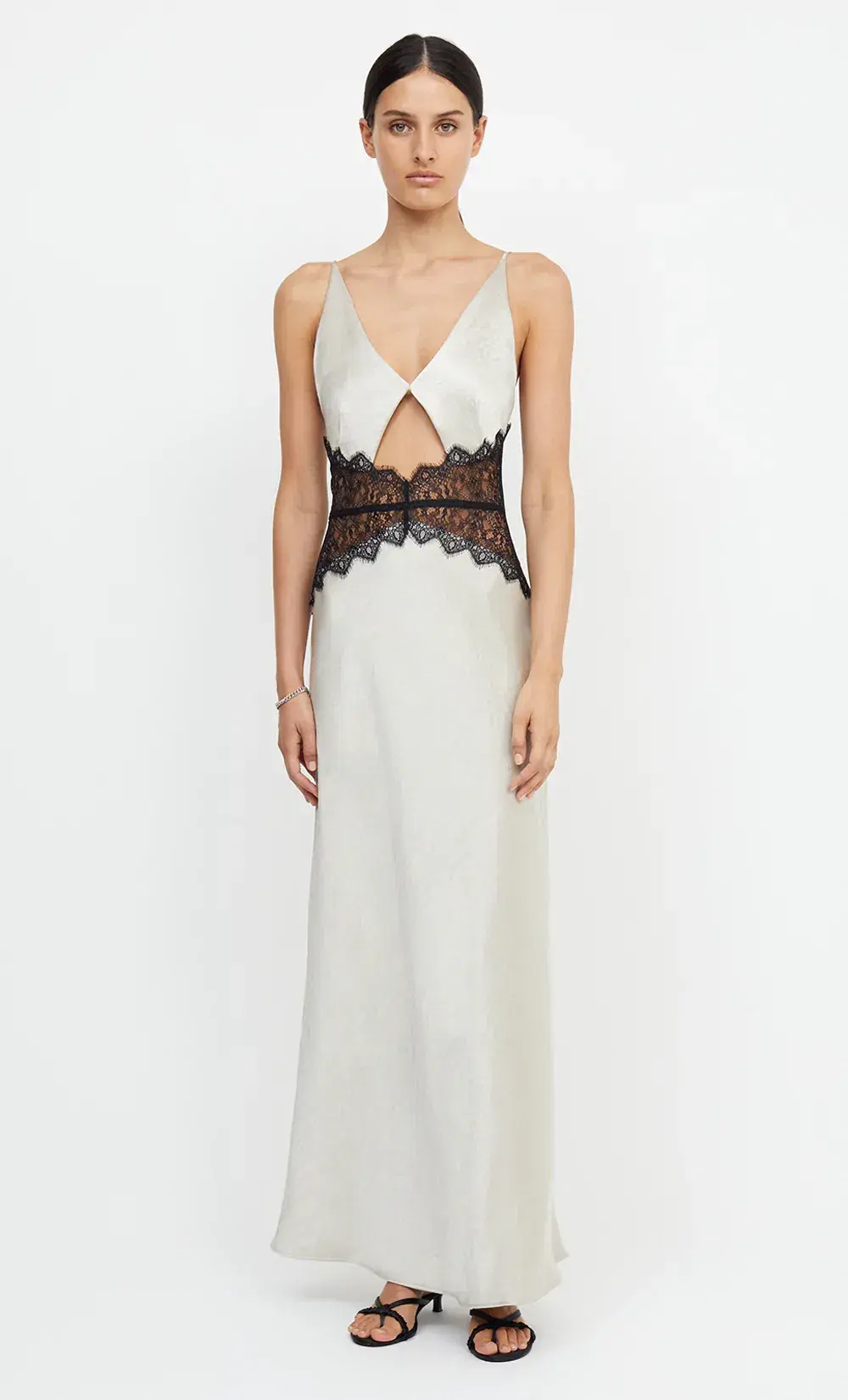 Bec & Bridge Camille Maxi Dress Ecru / Black Size AU 8 - Image 3