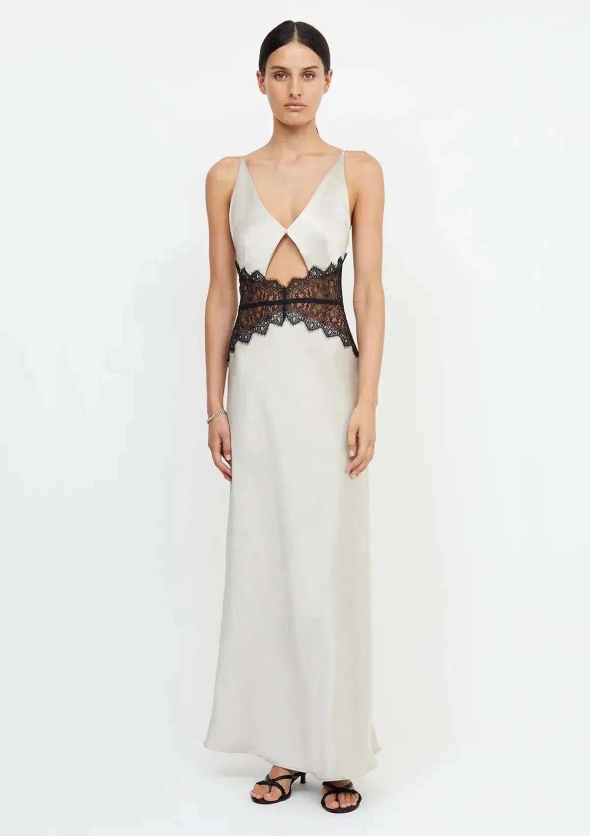 Bec & Bridge Camille Maxi Dress Ecru / Black Size AU 8 - Image 1