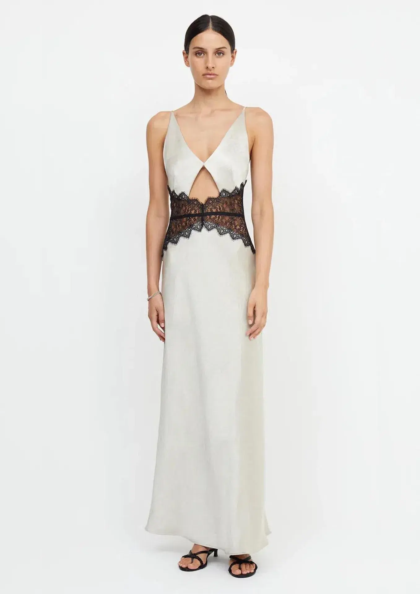 Bec & Bridge Camille Maxi Dress Ecru / Black Size AU 8 - Image 1