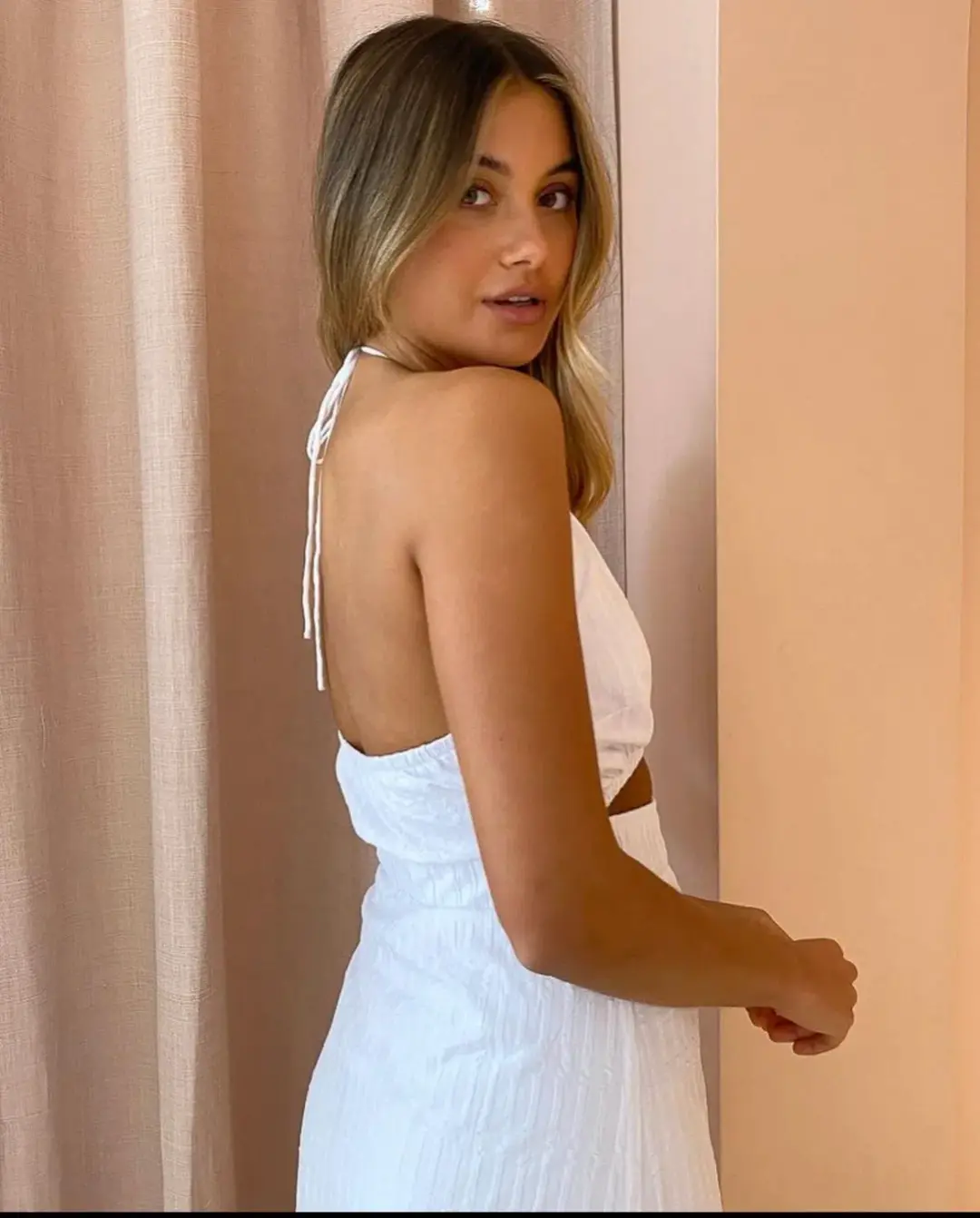 By Nicola Halter Maxi Dress White Size AU 14 for rent on The Volte - main image