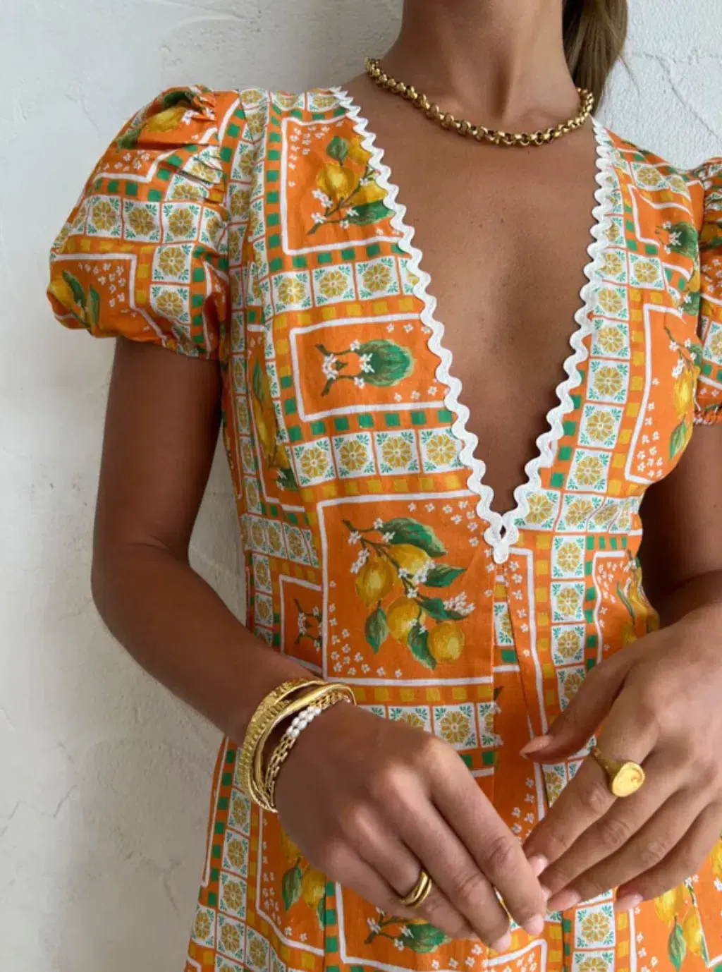 By Nicola Wavy Mosaic Patchwork Orange Size 8  for rent on The Volte - main image