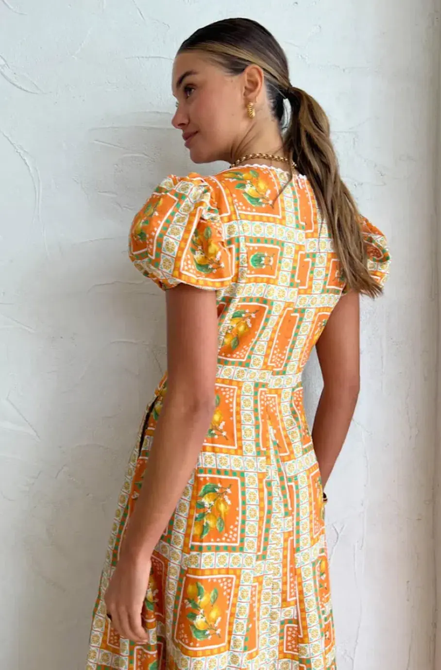 By Nicola Wavy Mosaic Patchwork Orange Size 8  for rent on The Volte - main image