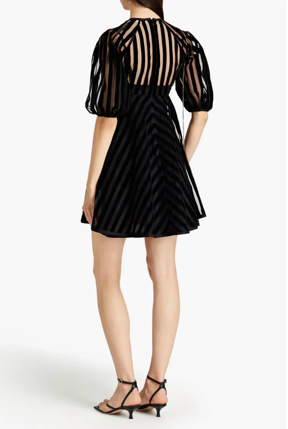 Zimmermann Flocked Tulle Mini Dress Black Size 8 - Image 2