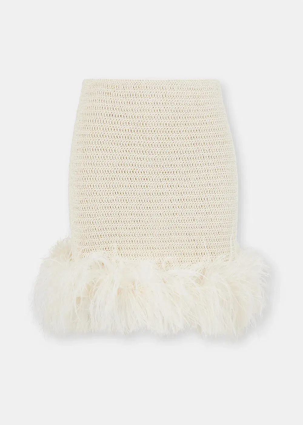 Magda Butrym Feather Crochet Mini Skirt cream and crochet T-shirt  Size 36 / Au 8 - Image 2