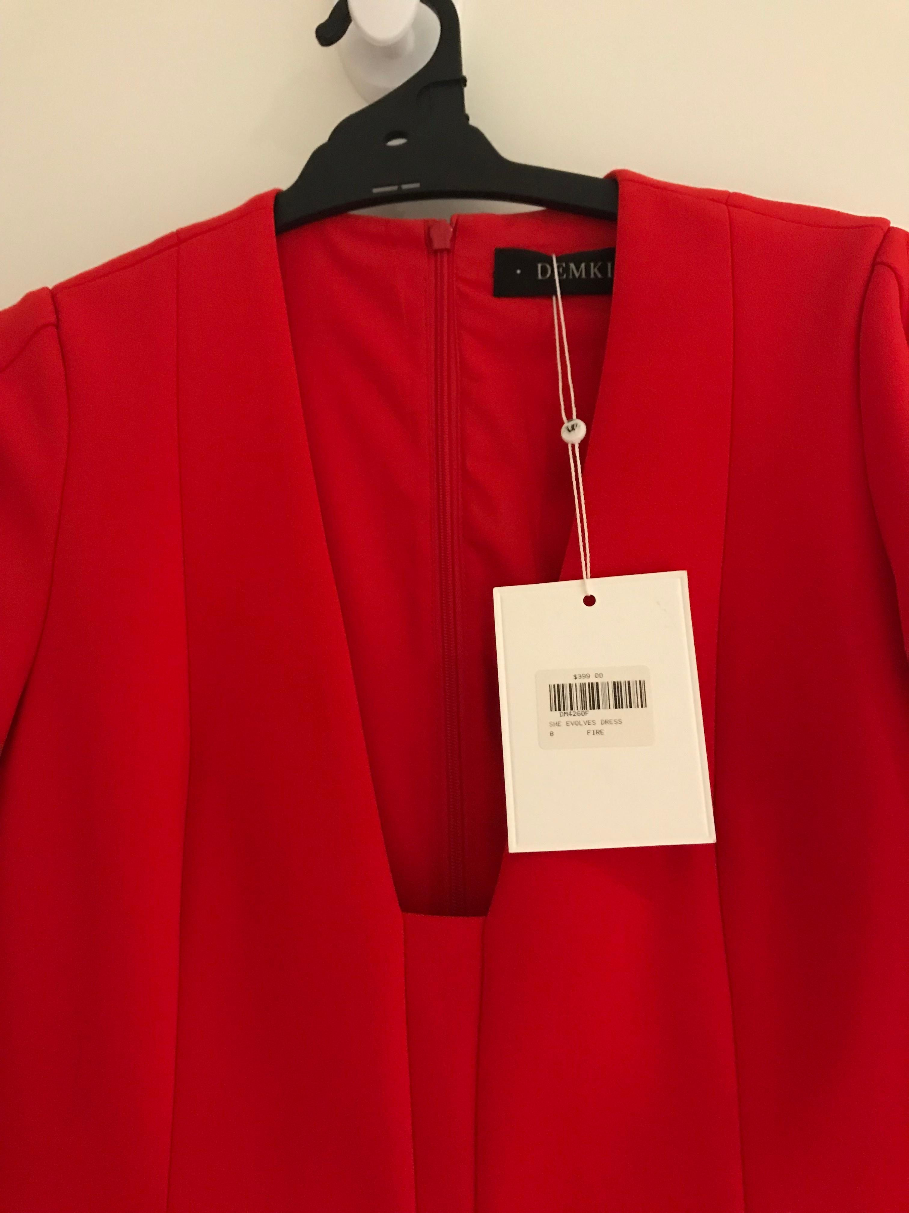 DEMKIW She Evolves Dress in Fire Red, Size 8 - Image 8