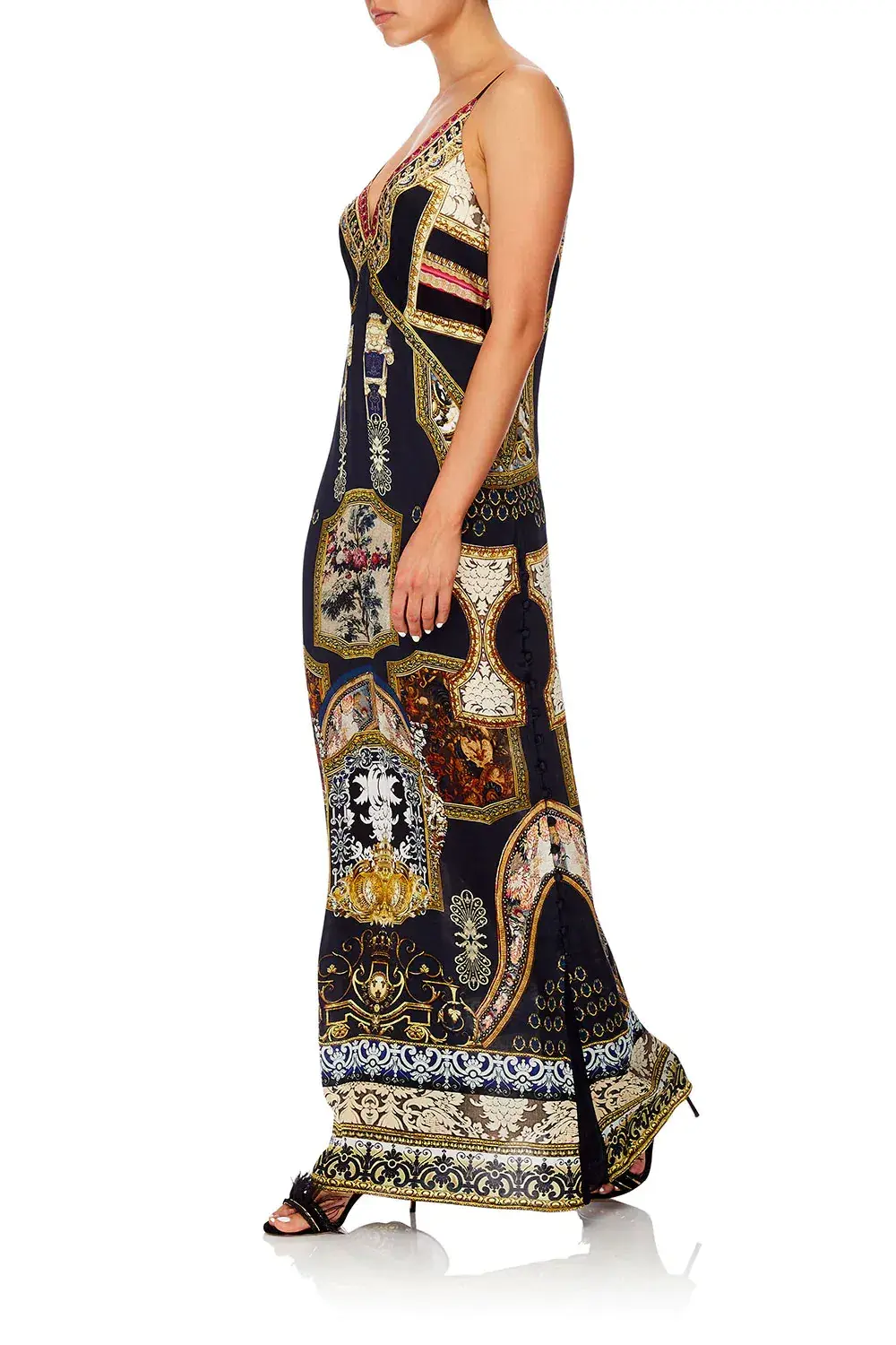 Camilla Midnight Meeting Long Godet Maxi Slip Dress Size 8  - Image 2