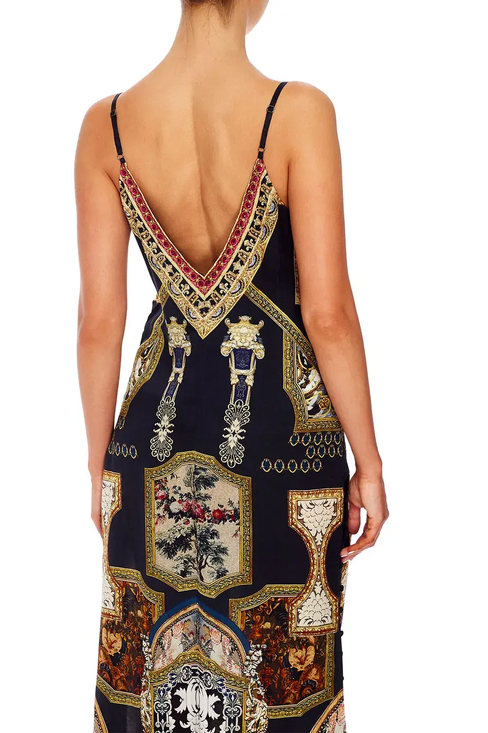 Camilla Midnight Meeting Long Godet Maxi Slip Dress Size 8  - Image 3