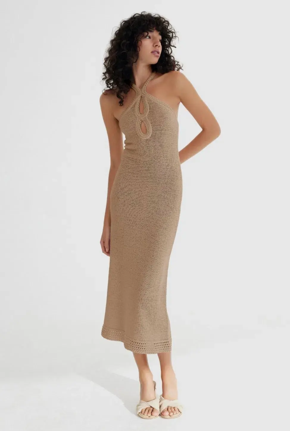 Significant Other Saoirse Midi Dress Biscuit Size 6 - Image 1