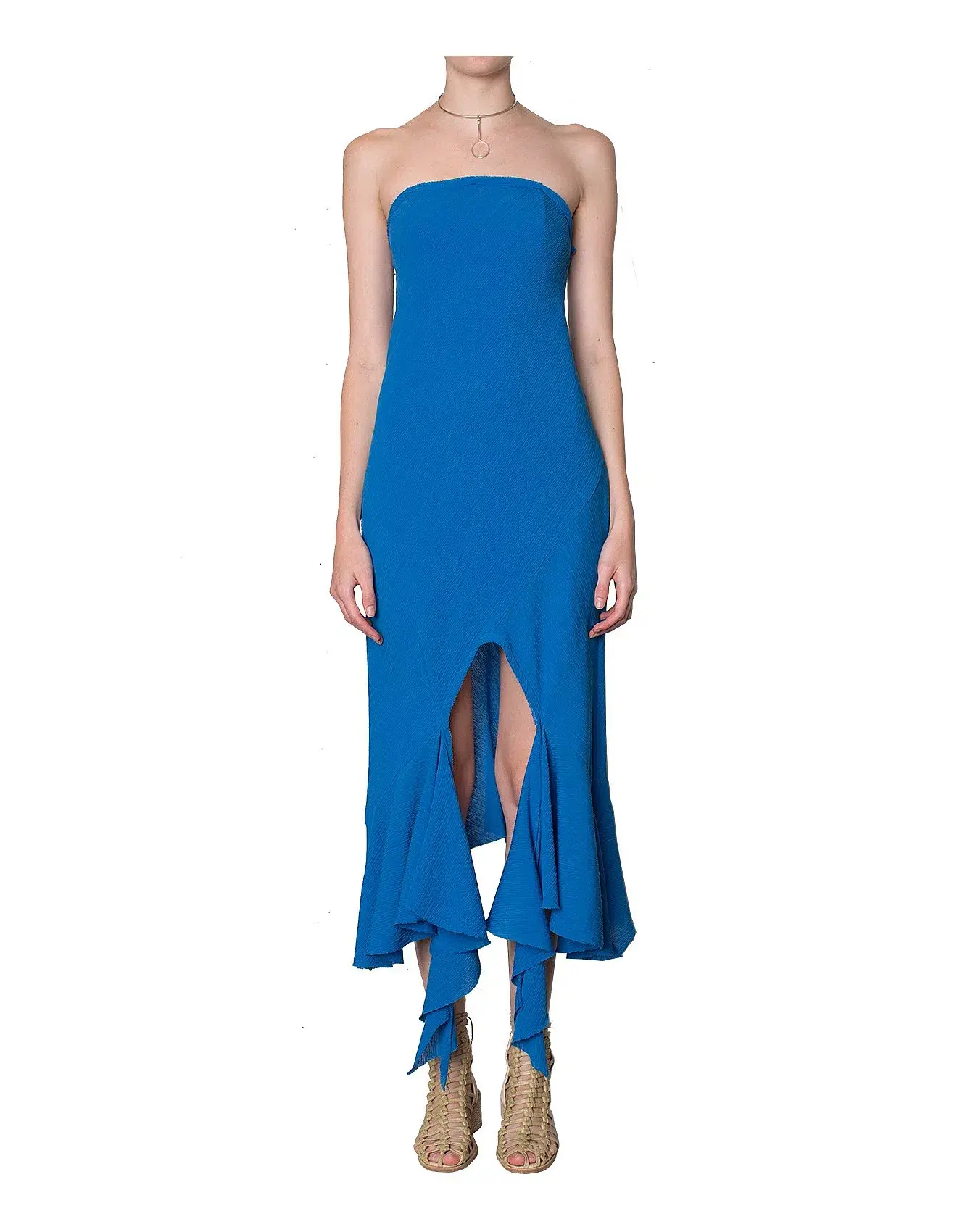 KITX Strapless Midi Dress Blue Size 6 - Image 1