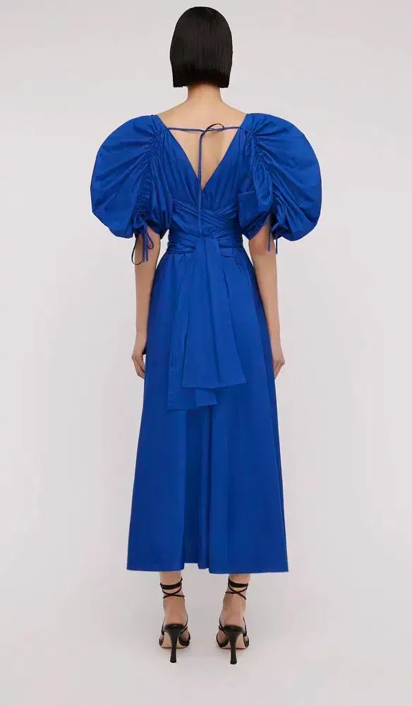 Scanlan Theodore Parachute Gather Sleeve Dress Blue Size 10 / M - Image 2