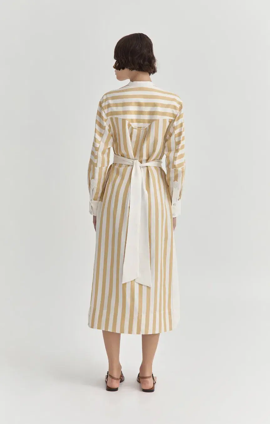 Sarah Jane Clarke Kiki Kaftan Lemon Stripe Size 6 - Image 2