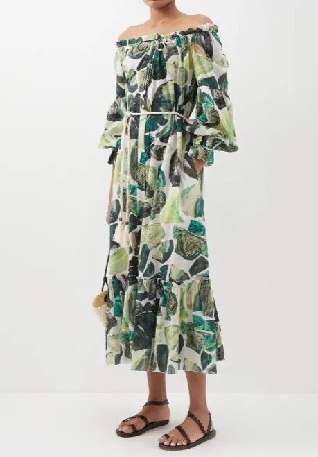 Alemais Siena Off Shoulder Dress Green Size 8 - Image 2