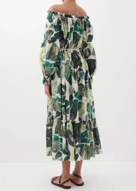Alemais Siena Off Shoulder Dress Green Size 8 - Image 3
