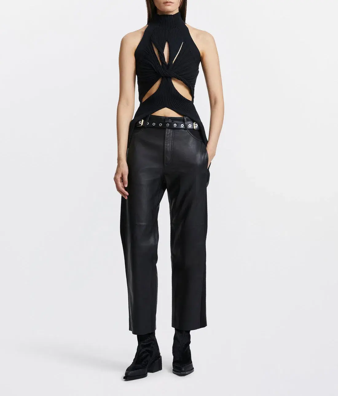 Dion Lee Muscular Twist Tank Top Black Size 6 - Image 1