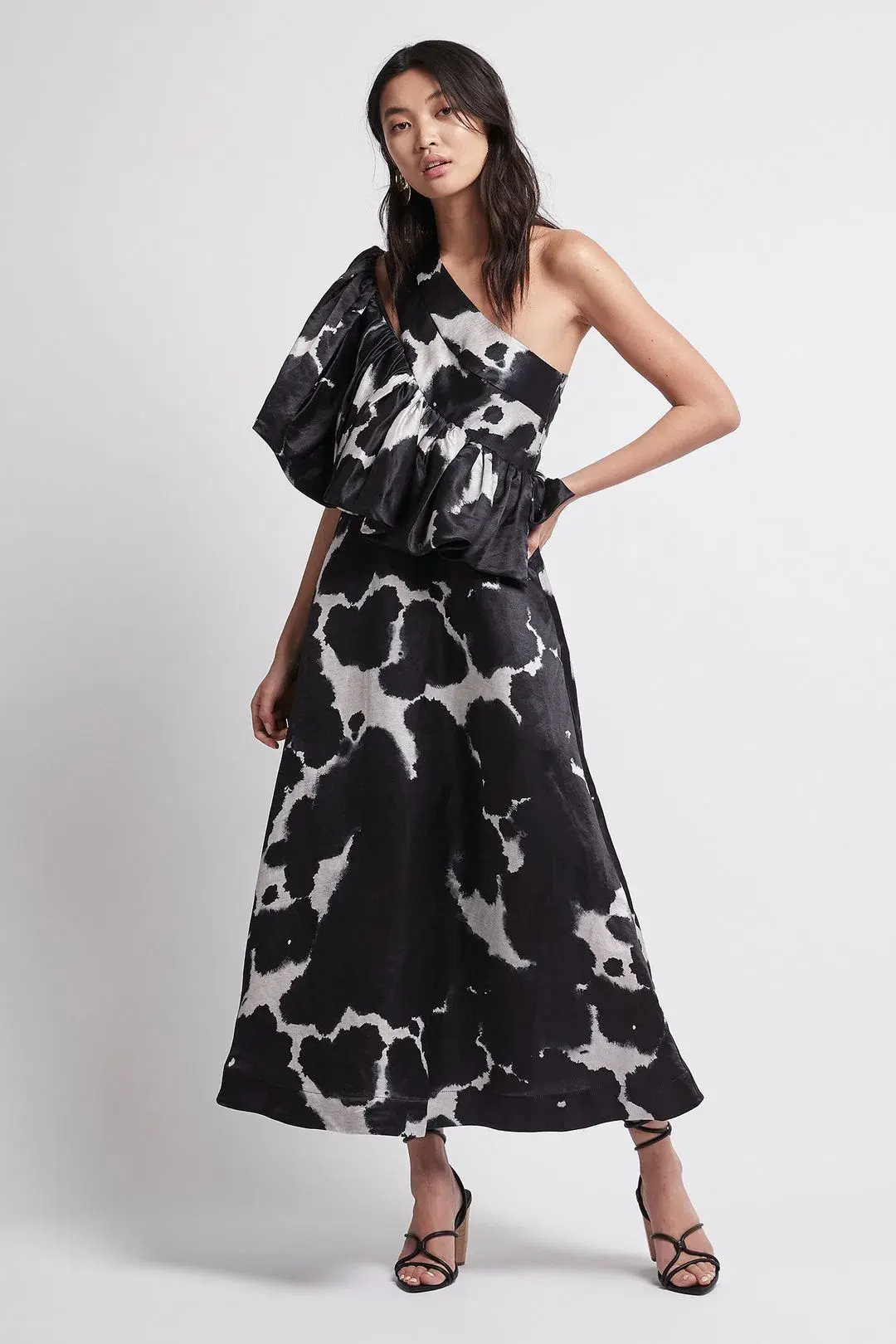 Aje Oxidised One Shoulder Gown Print Size 8  - Image 5