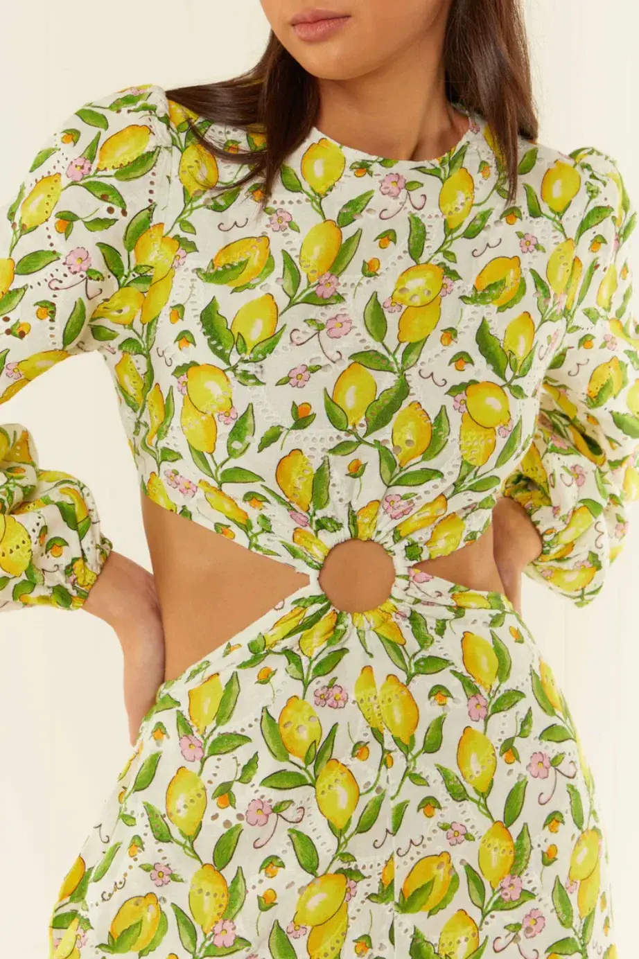 Palm Noosa Domino Dress Lemons Print Size 8  for rent on The Volte - main image