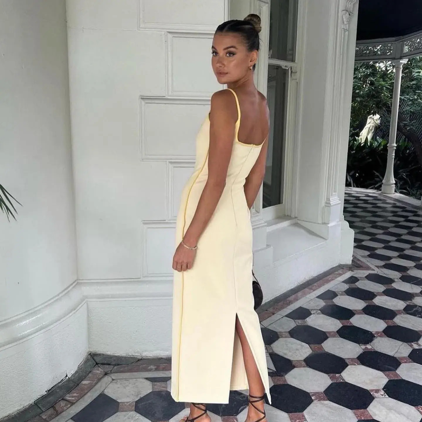Paris Georgia Marlo Dress In Daffy Yellow Size XS/Au 6 - Image 2