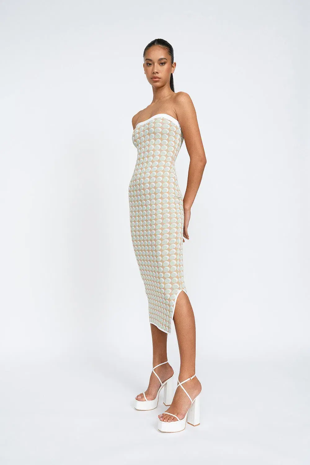 By Johnny Sol Geo Knit Dress Print Size S/Au 8 - Image 2