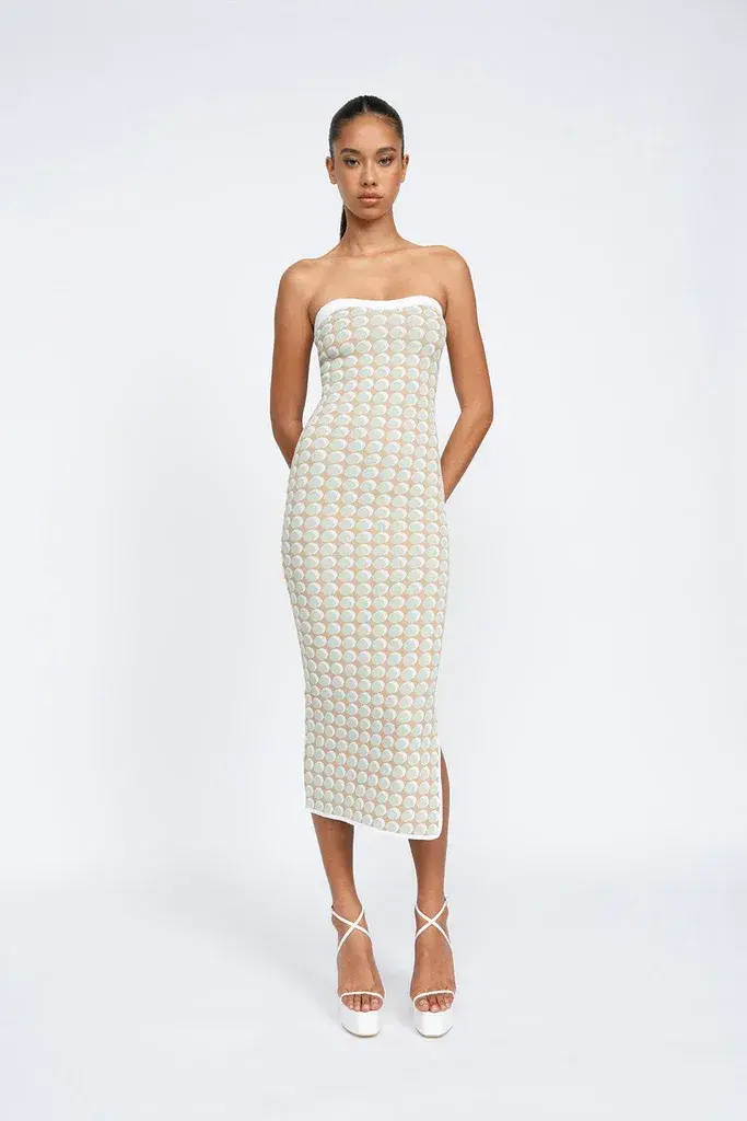 By Johnny Sol Geo Knit Dress Print Size S/Au 8 - Image 1