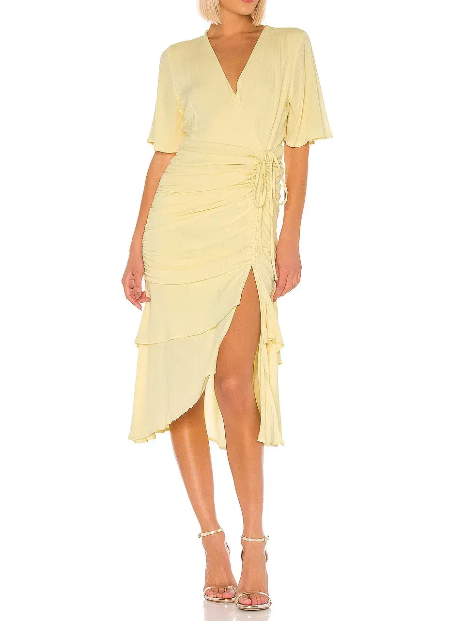 Aeryne Liotia Midi Dress Yellow Size 10 - Image 1