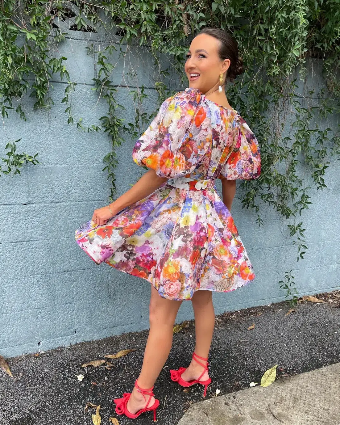 Zimmermann Prima Balloon Sleeve Mini Dress Floral Size 0 / Aus 6-8 - Image 2
