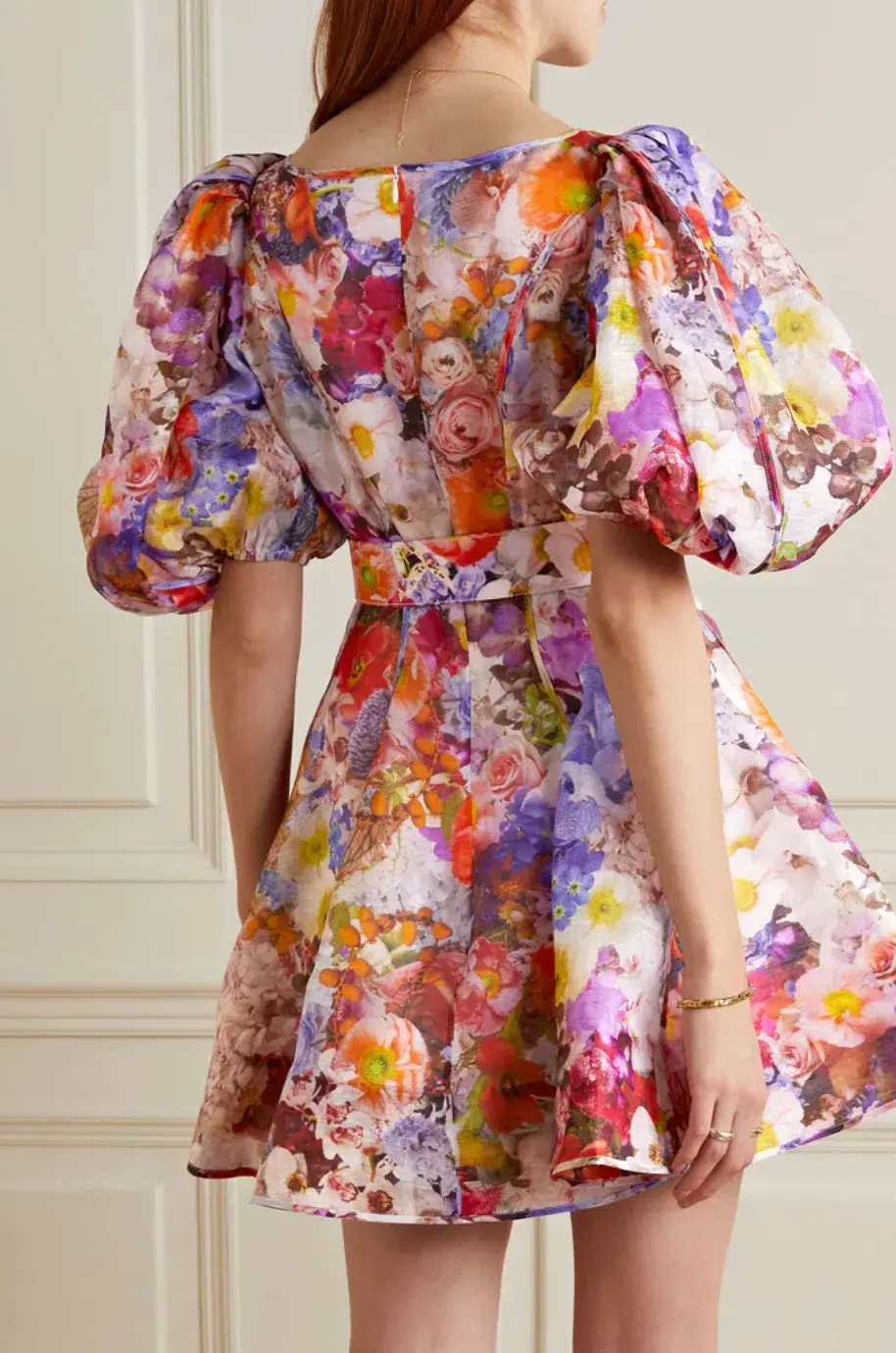 Zimmermann Prima Balloon Sleeve Mini Dress Floral Size 0 / Aus 6-8 - Image 5