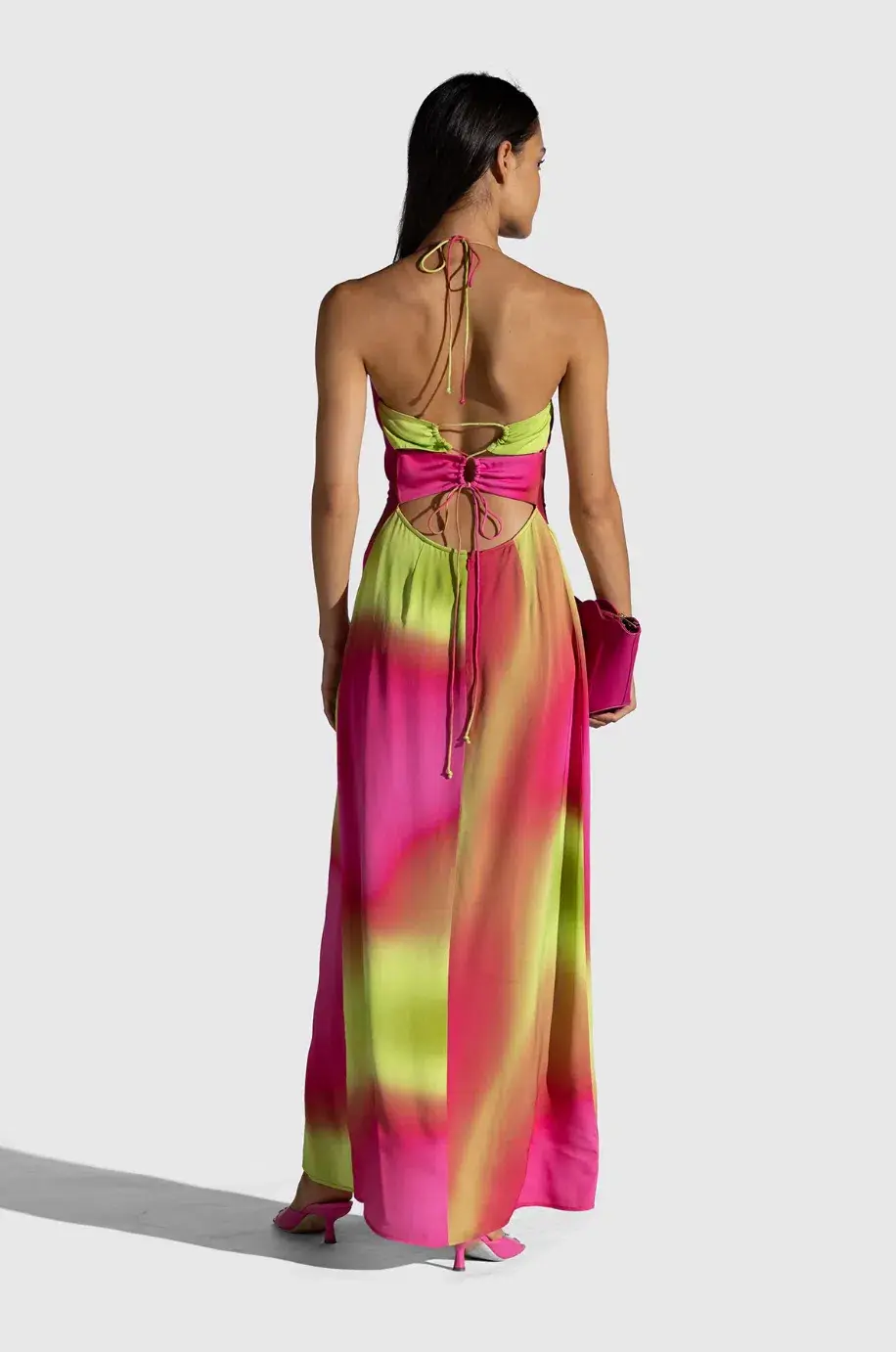The Wolf Gang Makena Maxi Dress Neon Print Size M / Au 10 - Image 3