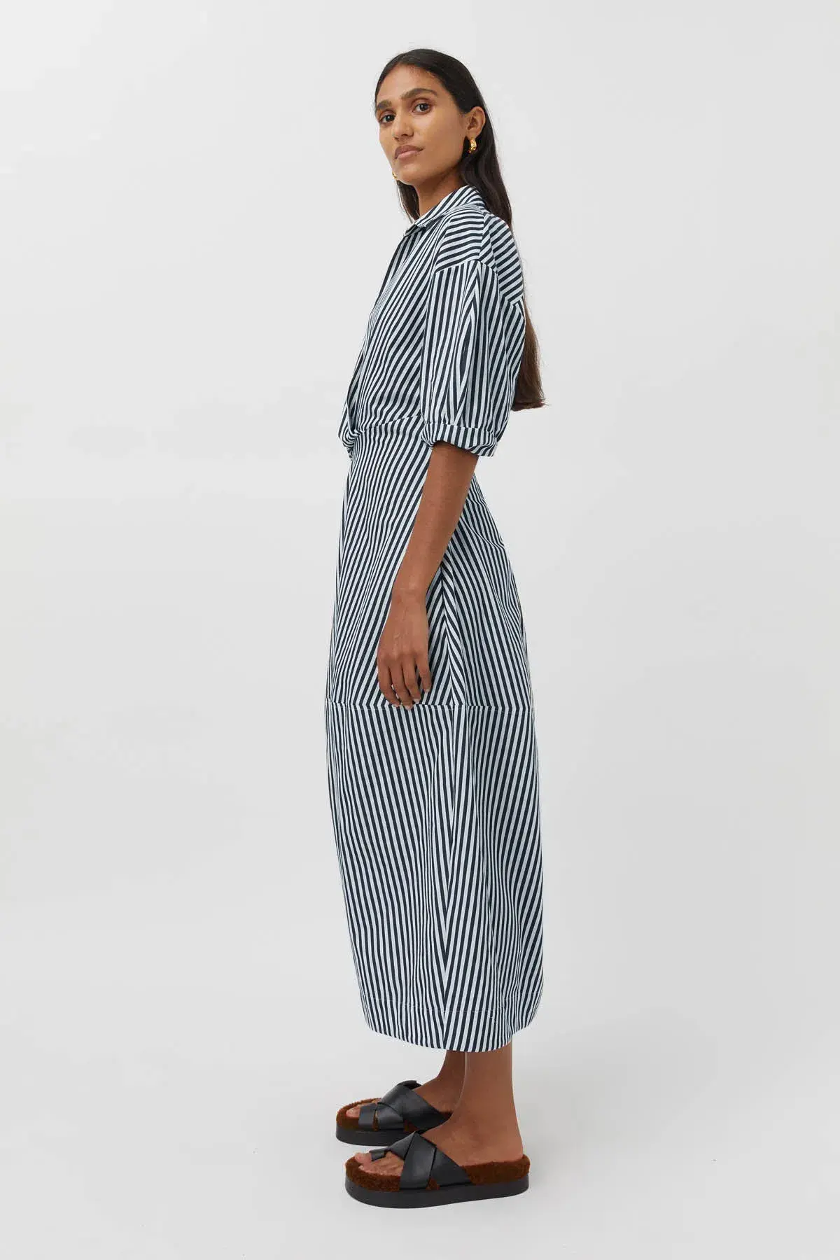 Camilla and Mark Flynn Cocoon Dress in Navy/White Stripe Size 14 - Image 2
