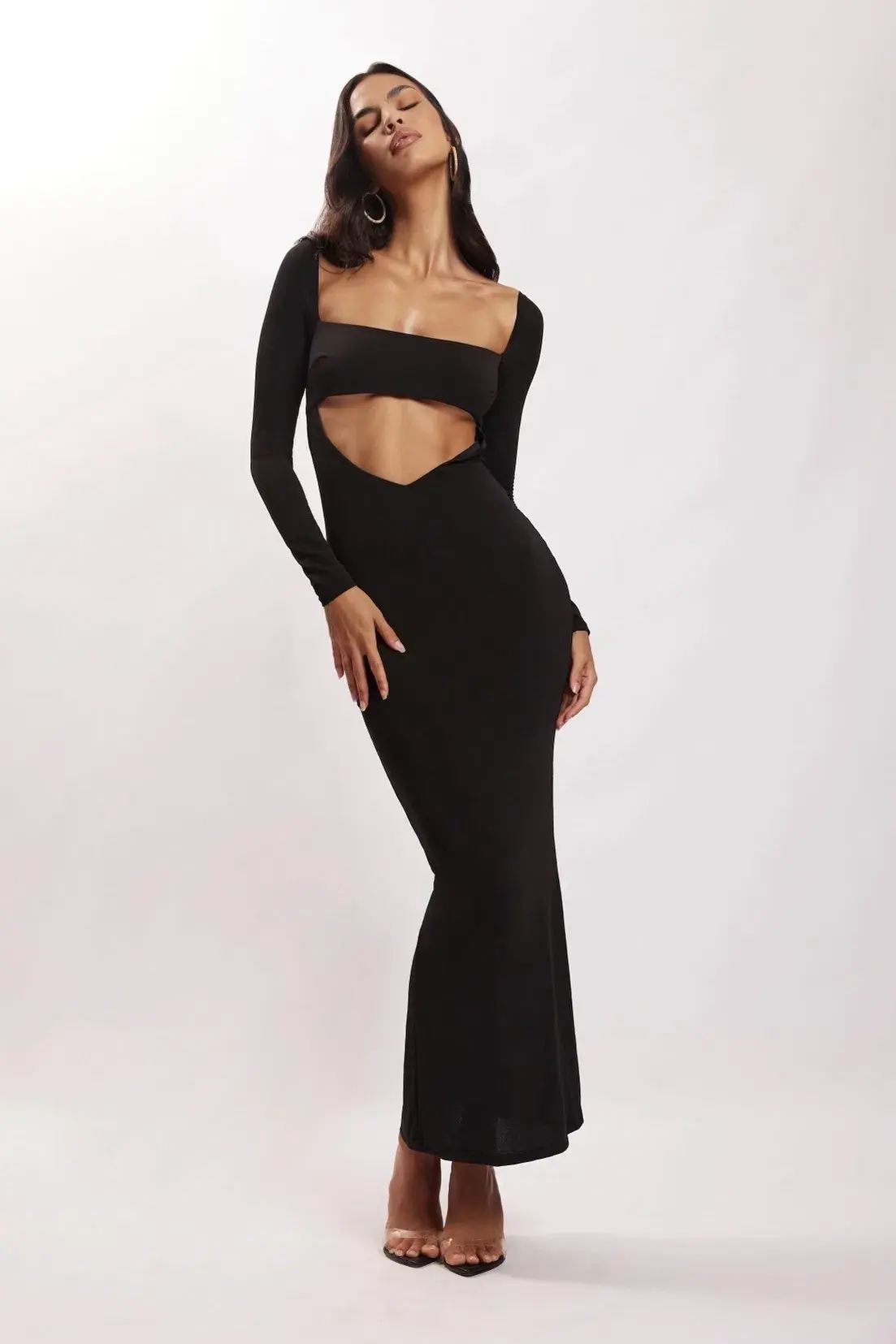 Meshki Ashleigh Cut Out Bandeau Maxi Dress Black Size S / Au 8 - Image 1
