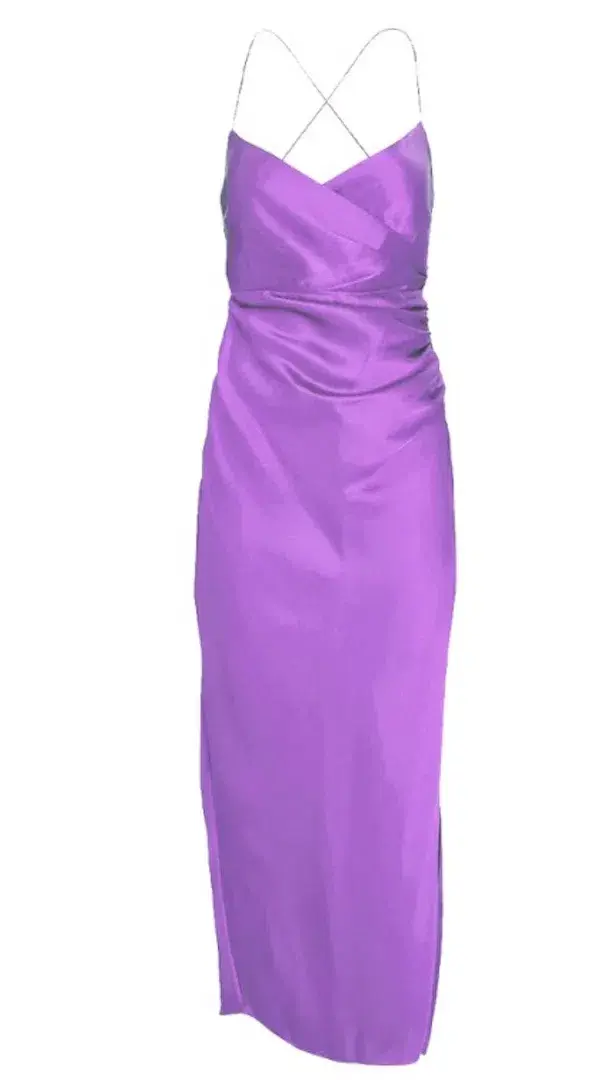 The Sei Strappy Gathered Silk Dress Lilac Size 6  - Image 4