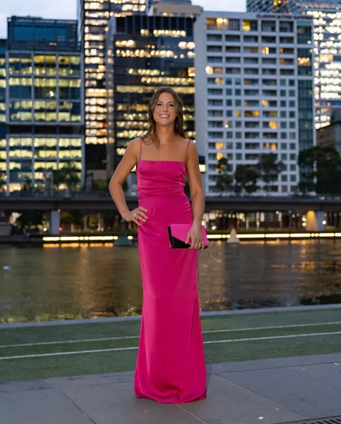 Lexi Clothing Venus Dress Magenta Size 8 - Image 6