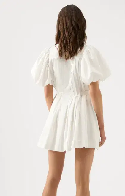 Aje Prairie Pleated Mini Dress Ivory Size 14 / XL - Image 2
