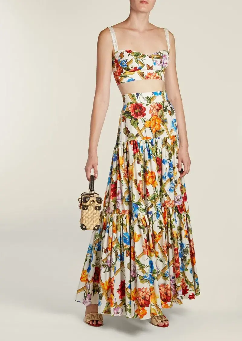 Dolce and Gabbana Bustier and Skirt Set Print Size 6 - Image 1