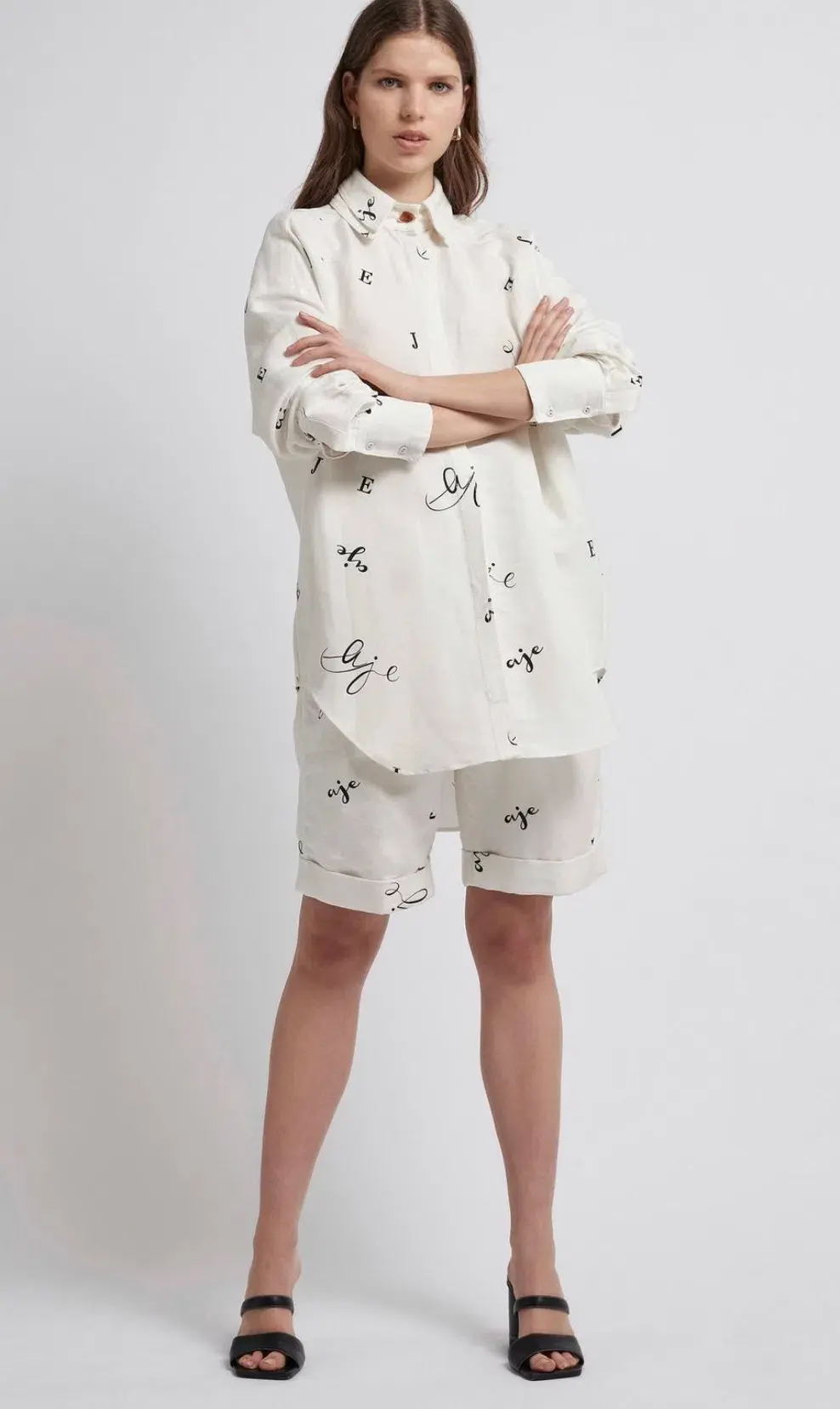 Aje Psychedelia Multi Logo Shirt Size 10 for rent on The Volte - main image