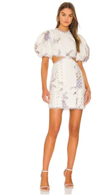 Zimmermann Jude Cut Out Mini Dress Floral Size 2/ Au 12 - Image 1