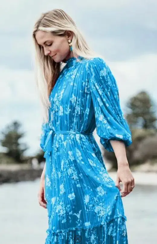 Coco Ribbon Steller Dress Malibu Blue Size S/AU 10 - Image 2