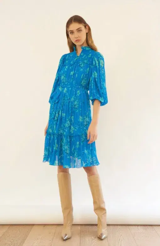Coco Ribbon Steller Dress Malibu Blue Size S/AU 10 - Image 1