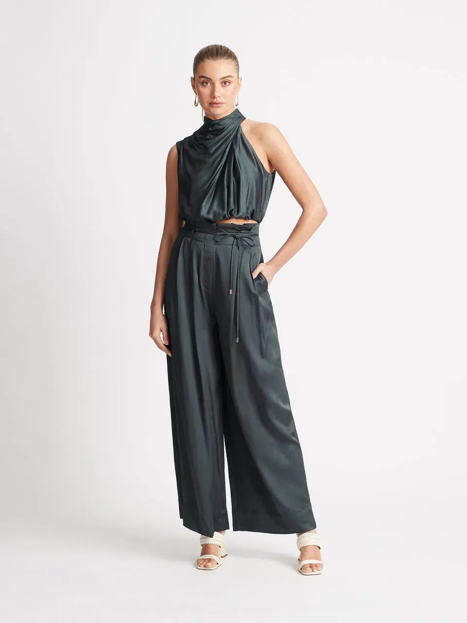 Sheike Gracie Top and High Waist Pants Set Grey Size 10 - Image 2