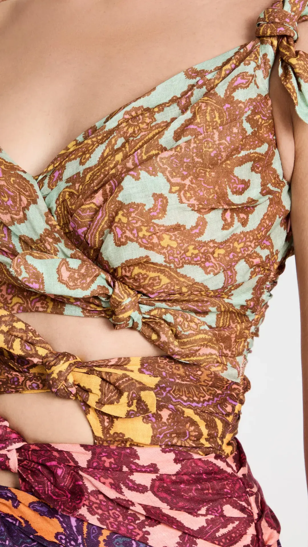 Zimmermann Tiggy Bow Midi Dress Spliced Paisley Size 4 / Au 16 for rent on The Volte - main image