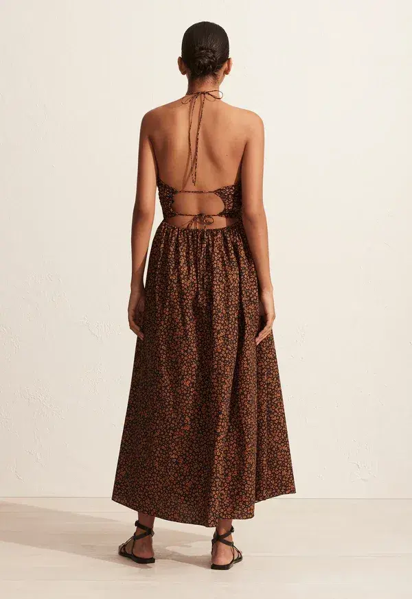 Matteau Bandeau Tie Dress Brown Size 8  - Image 4