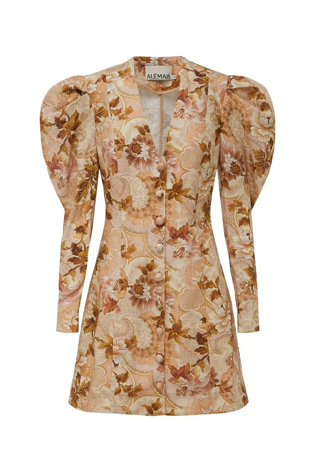 Alemais Phillipa Puff Sleeve Mini Dress Print Size 8 - Image 3