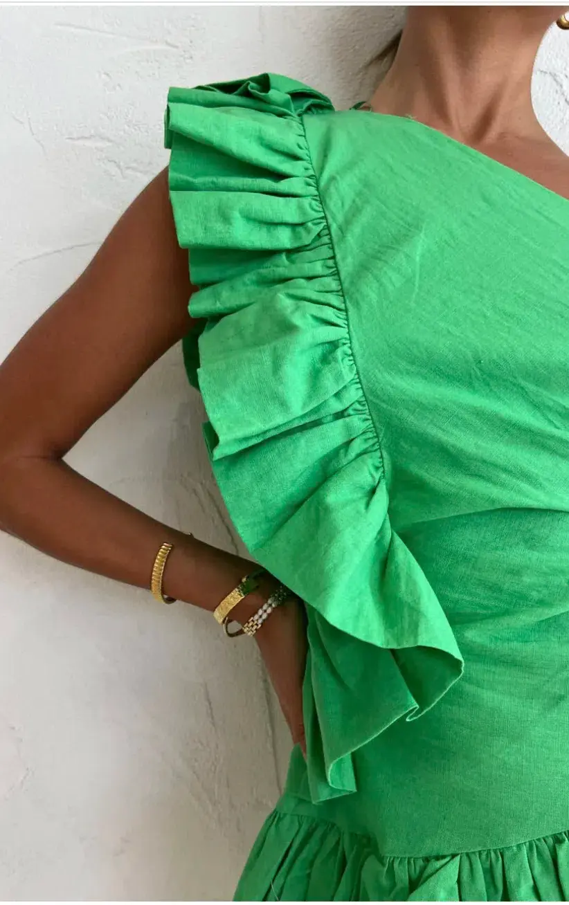 By Nicola Adrift Mini Dress in Parakeet Green Size 10 - Image 3