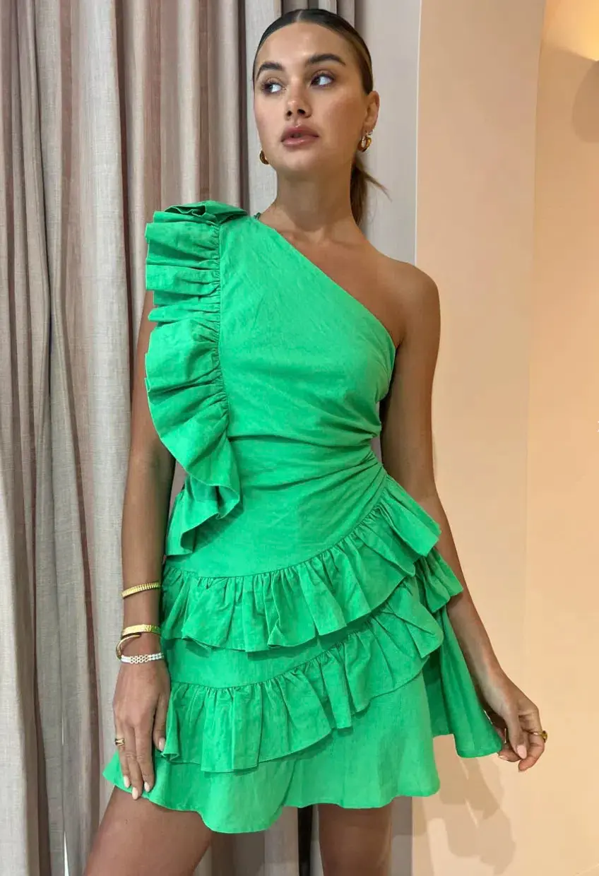 By Nicola Adrift Mini Dress in Parakeet Green Size 10 - Image 2