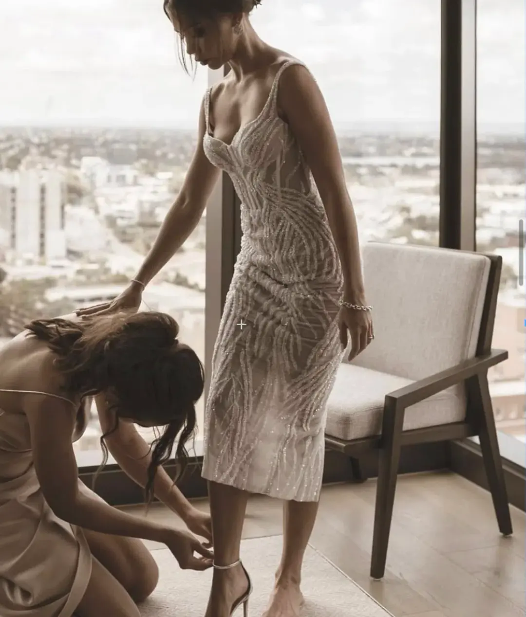 Pallas Couture Midi dress - Diorella Midi Dress Lace Size 8 for rent on The Volte - main image