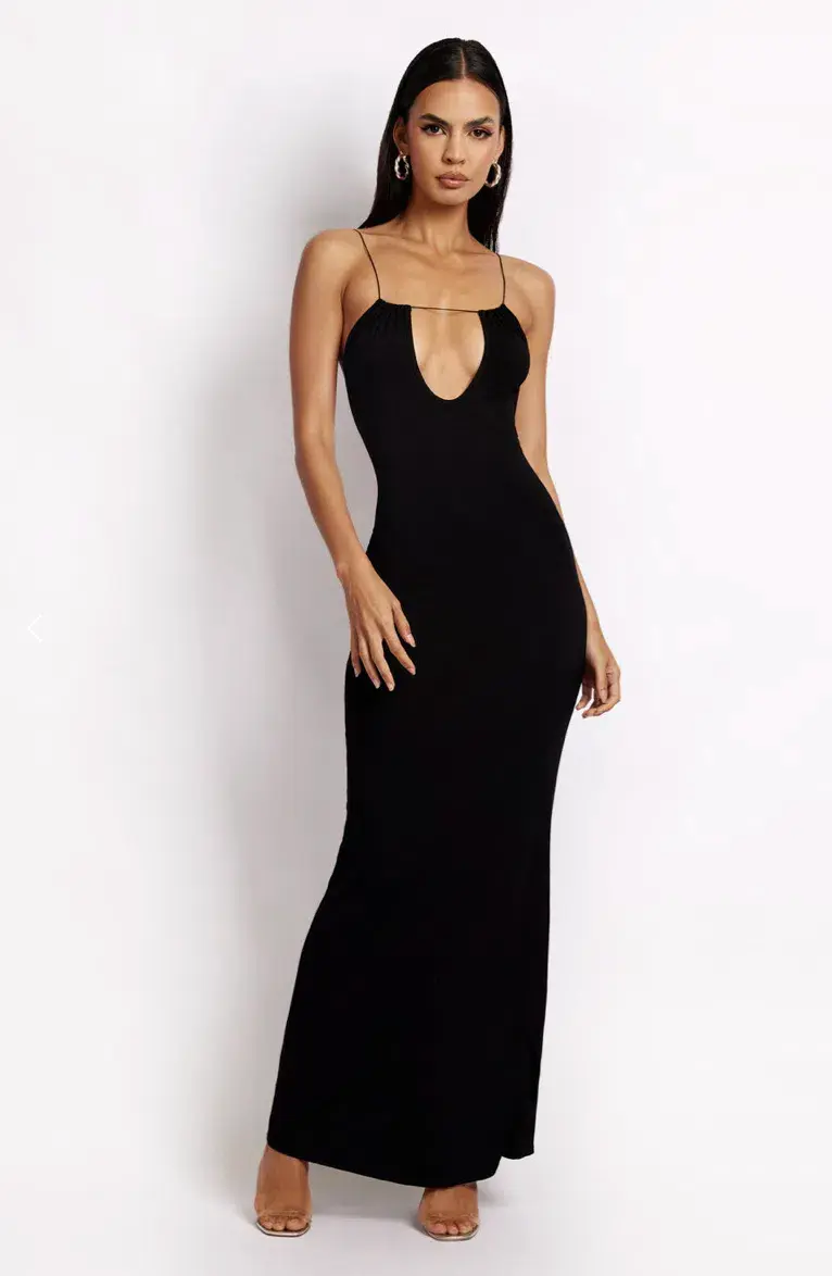 Meshki Kirsty Strappy Circle Cutout Maxi Dress Black Size 8  - Image 1