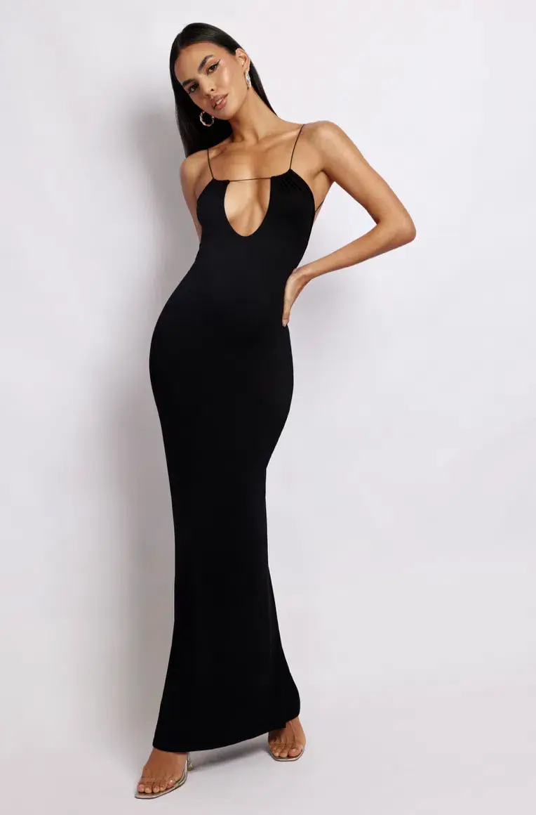 Meshki Kirsty Strappy Circle Cutout Maxi Dress Black Size 8  - Image 2